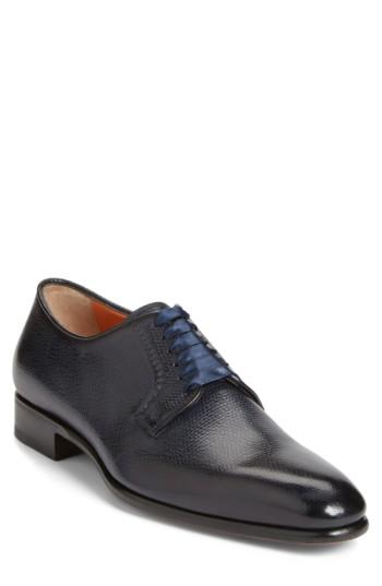 Men's Santoni 'chelsey' Plain Toe Oxford D - Blue
