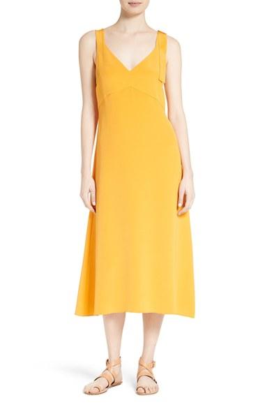 Women's Tibi Trapeze Silk Midi Dress