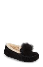 Women's Ugg Dakota Genuine Shearling Pompom Slipper M - Black