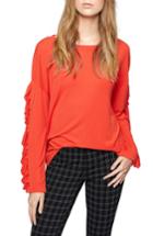Women's Sanctuary Leona Ruffle Sleeve Sweater - Orange