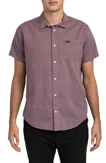 Men's Rvca No Name Woven Shirt - Red