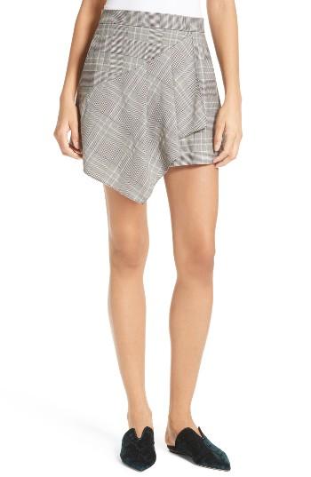 Women's Tibi Plaid Ruffle Front Skort - Grey