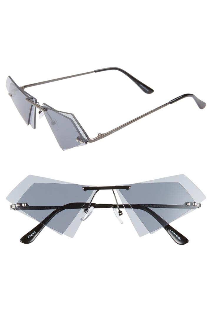 Women's Prive Revaux The Ibiza 70mm Geometric Sunglasses - Dark Grey