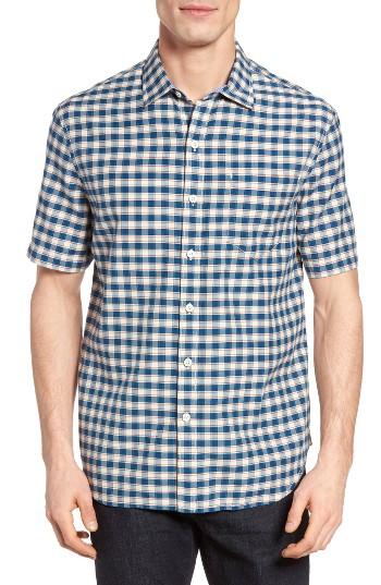 Men's Tommy Bahama Checka Colada Original Fit Short Sleeve Sport Shirt - Blue
