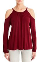 Women's Michael Stars Cold Shoulder Top, Size - Burgundy