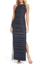 Women's Adrianna Papell Beaded Halter Gown - Blue