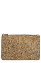 Madewell The Leather Pouch Clutch In Genuine Calf Hair - Brown