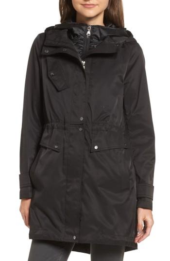 Women's Vince Camuto Parka With Detachable Bib Insert - Black