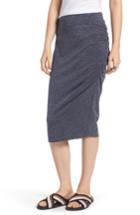 Women's Treasure & Bond Ruched Knit Midi Skirt, Size - Blue