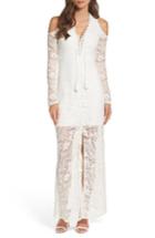 Women's Foxiedox Lace-up Cold Shoulder Gown - White