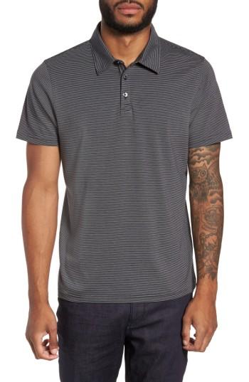 Men's Zachary Prell Gilmore Stripe Jersey Polo, Size - Black