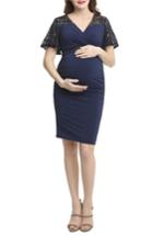 Women's Kimi And Kai Kennedy Lace Accent Maternity Dress - Blue