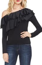 Women's Vince Camuto Tiered Ruffle One-shoulder Top, Size - Black