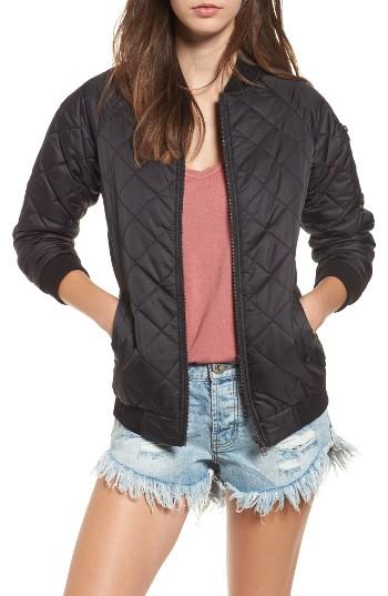 Women's Lira Clothing La Rosa Quilted Bomber - Black