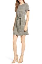 Women's Speechless Plaid Knot Skater Dress - Black