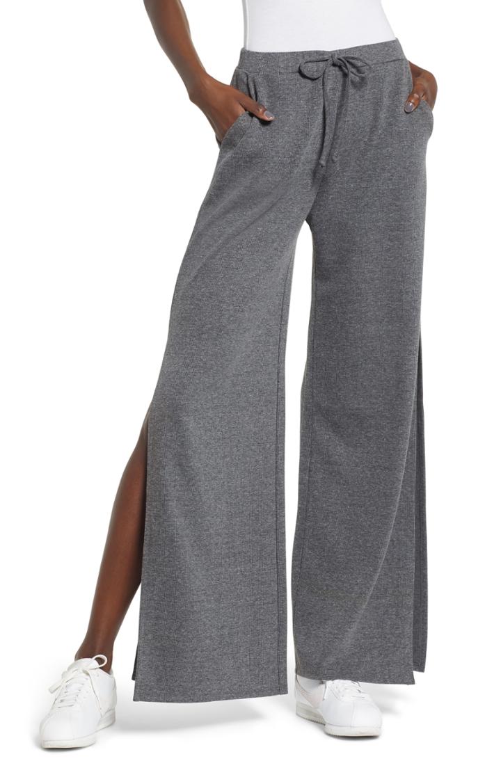 Women's Bp. Slit Hem Knit Pants - Grey