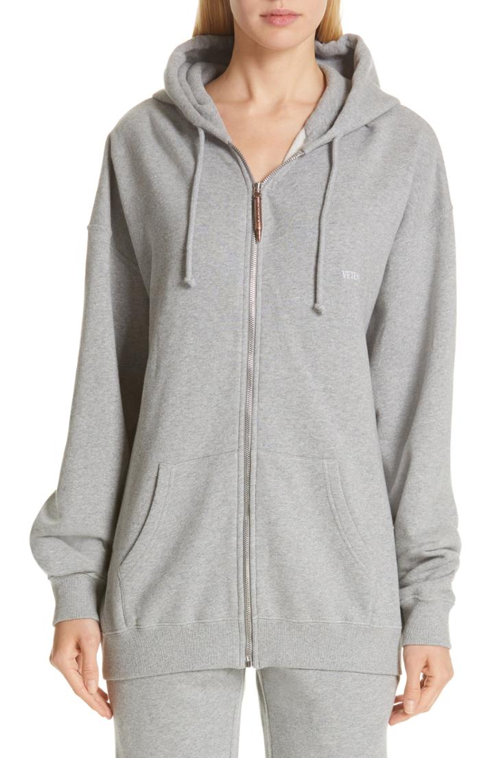 Women's Vetements Elbow Cutout Hoodie - Grey