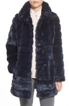 Women's Eliza J Grooved Faux Fur Coat