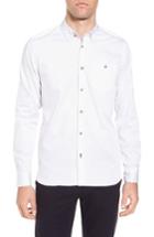 Men's Ted Baker London Skwere Trim Fit Sport Shirt (s) - Blue