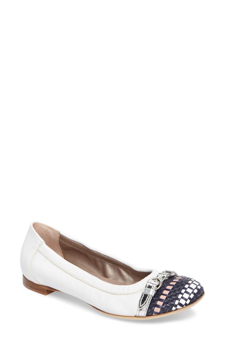Women's Agl Cap Toe Ballet Flat Us / 41eu - White