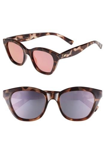 Women's Le Specs Wannabae 49mm Angular Sunglasses - Volcanic Tort