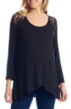 Women's Everly Grey Aaliyah Wrap Front Maternity/nursing Top - Black