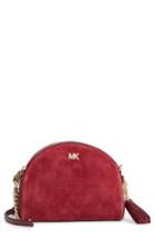 Michael Michael Kors Ginny Half Moon Leather Crossbody Bag - Burgundy