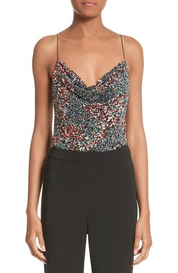 Women's Cushnie Et Ochs Beaded Cowl Neck Bodysuit - Black