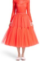 Women's Molly Goddard Gathered Tulle Skirt Us / 6 Uk - Red