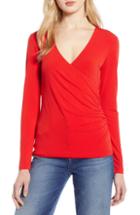 Women's Halogen Surplice Knit Top - Red