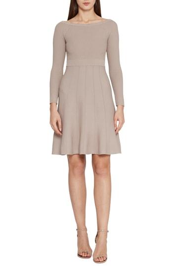 Women's Reiss Astra Textured Skater Dress - Beige