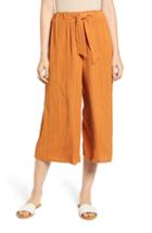 Women's All In Favor Crinkled Culottes, Size - Brown