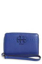 Women's Tory Burch Mcgraw Leather Bifold Wallet - Blue