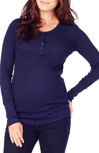 Women's Ingrid & Isabel Henley Maternity Top - Blue