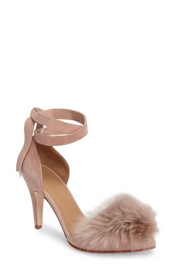 Women's Huma Blanco Danna Genuine Alpaca Fur Sandal Us / 37eu - Pink