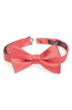Men's Nordstrom Men's Shop Solid Silk Bow Tie, Size - Coral