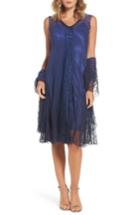 Women's Komarov Embellished A-line Dress With Wrap - Blue