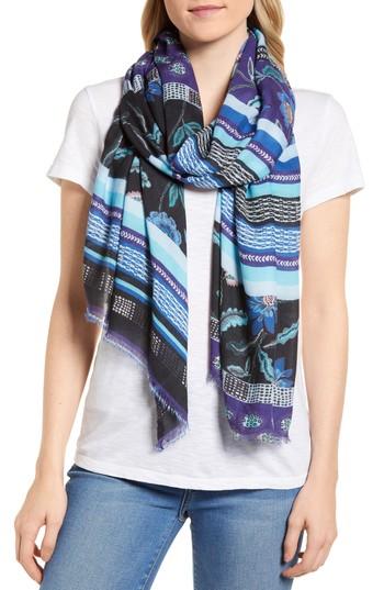 Women's Rebecca Mixed Floral Stripe Scarf