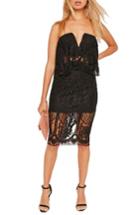 Women's Missguided Strapless Lace Midi Dress