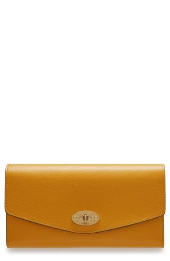 Women's Mulberry Darley Continental Leather Wallet - Yellow