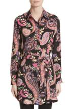 Women's Etro Floral Paisley Print Silk Tunic Us / 44 It - Black