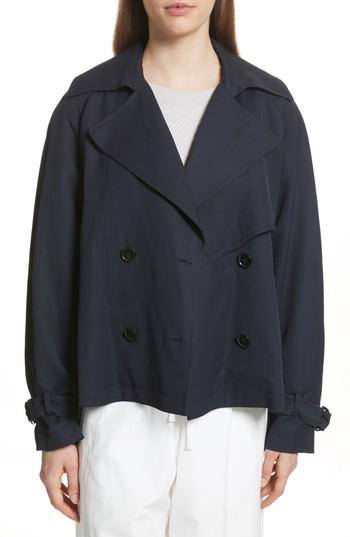 Women's Vince Crop Trench Coat - Blue
