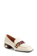 Women's Gucci Peyton Embellished Heel Loafer .5us / 40.5eu - White