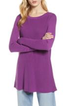 Women's Halogen Split Back Tunic Sweater - Purple