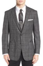 Men's Hart Schaffner Marx Classic Fit Windowpane Wool Sport Coat R - Grey