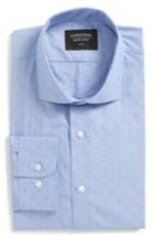 Men's Nordstrom Men's Shop Trim Fit Dot Dress Shirt .5 32/33 - Orange