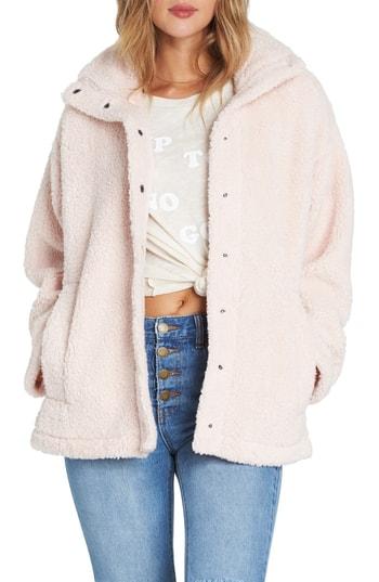 Women's Billabong Cozy Days Faux Fur Jacket - Pink