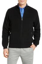 Men's David Donahue Water Resistant Merino Wool Blend Sweater - Black