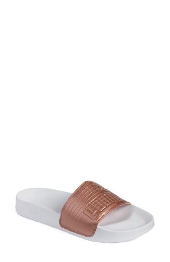 Women's Puma Leadcat Logo Slide Sandal .5 M - Metallic