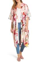 Women's Nordstrom Floral Kimono, Size - Pink